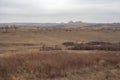 Autumn lanscape in the steppes with slagheap Royalty Free Stock Photo