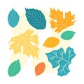 Cute Simple Autumn Leaves Design Elements Royalty Free Stock Photo