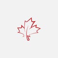 Autumn leaf canadian linear icon vector, maple leaf Royalty Free Stock Photo