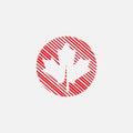 Autumn leaf canadian linear icon vector, maple leaf Royalty Free Stock Photo