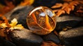 Autumn-inspired Glass Crystal Ball With Swirling Vortexes Royalty Free Stock Photo