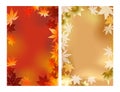 Red And Gold Autumn Maple Leaf Vector Backgrounds Set With Text Space Isolated On A White Background. Royalty Free Stock Photo