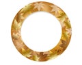 Gold Autumn Maple Leaf Vector Round Frame Isolated On A White Background. Royalty Free Stock Photo