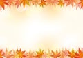 Seamless Maple Leaf Vector Frame With An Abstract Background. Horizontally repeatable.