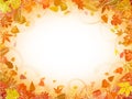 Autumn leaf frame with space for text Royalty Free Stock Photo