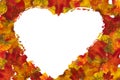 Autumn Leaf Heart Background