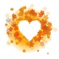 Autumn leaf: heart shape. Royalty Free Stock Photo