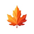 Autumn Leaf Icon Isolated, Colored Autumn Tree Leaves Symbol, Red Orange Foliage Silhouette