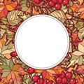 Autumn leaf ornamental frame. Royalty Free Stock Photo