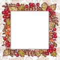 Autumn leaf ornamental frame. Royalty Free Stock Photo