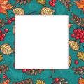 Autumn leaf ornamental frame. Royalty Free Stock Photo