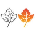 Autumn leaf. Pixel art 8 bit vector icon illustration