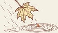 Autumn Leaf Raindrop, Water Splash Illustration, vector design Generative AI Royalty Free Stock Photo