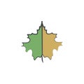 Autumn, Leaf sag colored hand drawn icon. Element of autumn icon for mobile concept and web apps. Hand drawn colored Autumn, Leaf