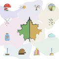 Autumn, Leaf sag icon. Universal set of autumn for website design and development, app development