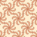 Autumn Leaf Scroll Vector Repeat Pattern