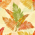 Autumn leaf seamless pattern. Fall leaves texture. Seasonal web banner template with leaf pattern. Fall season decoration. Eps10 Royalty Free Stock Photo