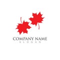 autumn leaf vector logo and symbol icon Royalty Free Stock Photo