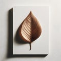 Autumn leaf, vintage toned, 3D illustration, vertical