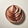 Autumn leaf, vintage toned, 3D illustration, vertical