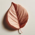 Autumn leaf, vintage toned, 3D illustration, vertical