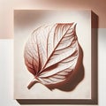 Autumn leaf, vintage toned, 3D illustration, vertical