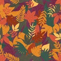 Autumn leafs pattern design. Seamless pattern