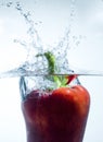 red bell pepper splash Royalty Free Stock Photo