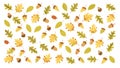 Autumn Leaves & Acorns, Rustic Fall Harvest Pattern, vector design Generative AI Royalty Free Stock Photo