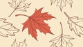 Autumn Leaves and Acorns, Seamless Fall Foliage Vector Pattern, vector design Generative AI Royalty Free Stock Photo