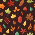 Autumn leaves background banner vector illustration. Green, red, orange, brown and yellow falling leaves. Colorful maple Royalty Free Stock Photo