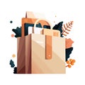 Autumn leaves bag symbolizes natures gift Royalty Free Stock Photo