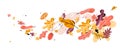 Autumn leaves banner. Royalty Free Stock Photo