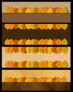 Autumn leaves banner set. Nature border Royalty Free Stock Photo