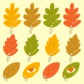 Autumn Leaves Bookmark Vector Set