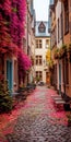 Cologne Street: A Studyplace With Earthy Tones And Vibrant Colors Royalty Free Stock Photo