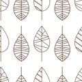 Autumn leaves divided into segments. Seamless patterns. Ethnic style. EPS vector