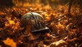 Autumn leaves fall on the battlefield, nature mourns the fallen generated by AI