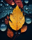 Autumn leaves. Fall colors. Seasonal fallen leaves. Red, orange, gold colorful background wallpaper.