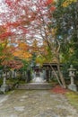 Autumn leaves, Fall foliage and hakkodo at Saisho-kongo-in Temple. Kyoto, Japan. Royalty Free Stock Photo