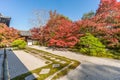 Tenjuan Temple raked gravel Rock Garden. Subtemple of Nanzenji. Located in Higashiyama, Kyoto, Japan. Royalty Free Stock Photo