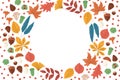 Autumn leaves flat banner template with copy space Royalty Free Stock Photo