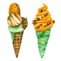 Ice creams hand drawn illustrations set.