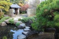 Autumn leaves in Flatly Landscaped Garden in Koko-en Garden, Himeji, Japan