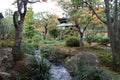 Autumn leaves in the garden of Tenryuji temple, Kyoto, Japan Royalty Free Stock Photo