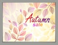 Autumn leaves horizontal background, nature fall template for de Royalty Free Stock Photo