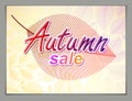 Autumn leaves horizontal background, nature fall template for design banner, ticket, leaflet, card, poster with red and yellow Royalty Free Stock Photo