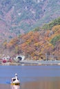 Autumn leaves in lake Kawaguchiko