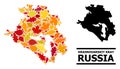 Autumn Leaves - Mosaic Map of Krasnodarskiy Kray