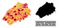 Autumn Leaves - Mosaic Map of Saint Helena Island